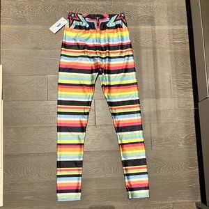 Lotus Leggings Candy Stripe Leggings - NWT